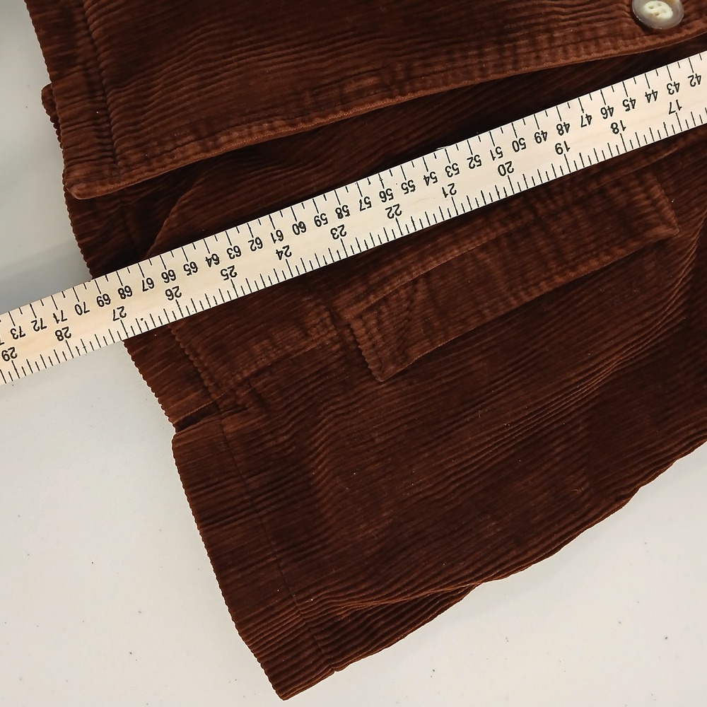 Castro Concept Corduroy Pea Coat Women 8 Brown Cotton Double Breasted Jacket - Picture 9 of 9